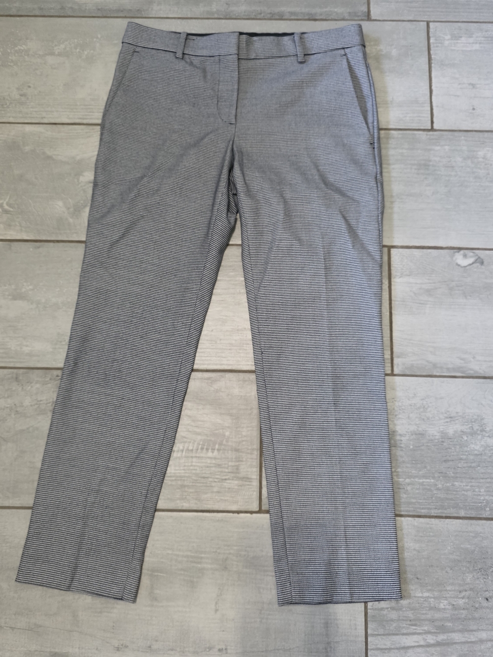 Women's Gray Micro-Check Dress Pants